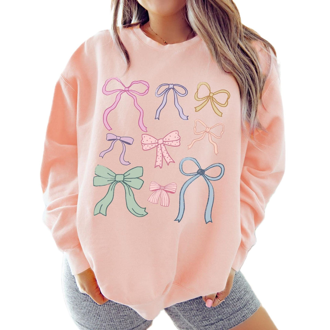 Damer avslappnad sweatshirt med färgglada rosettmotiv Mirla-Eva Jonsson