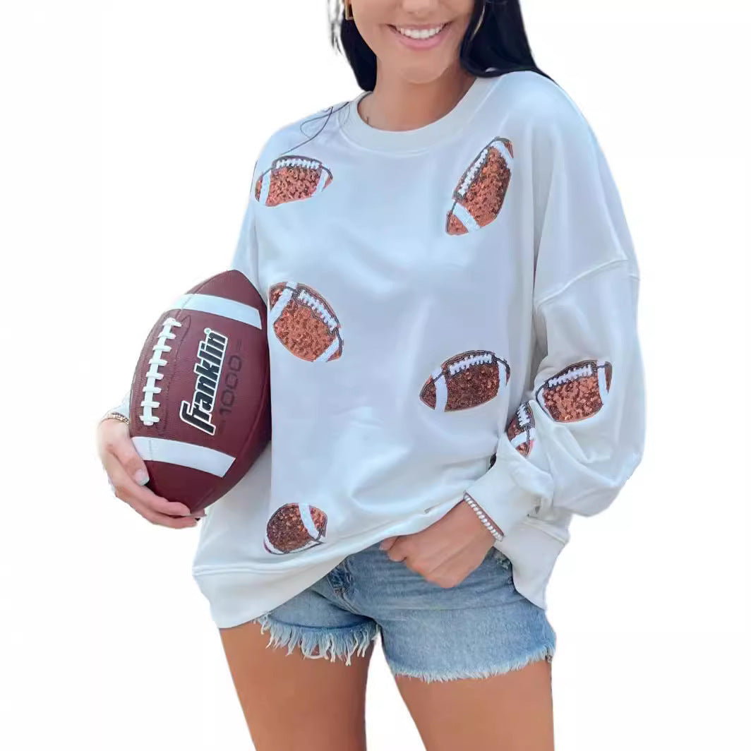 Damer avslappnad sweatshirt med fotbollsmotiv Mirla-Eva Jonsson