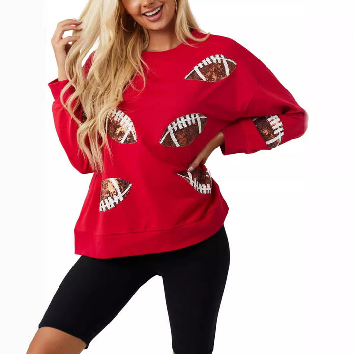 Damer avslappnad sweatshirt med fotbollsmotiv Mirla-Eva Jonsson