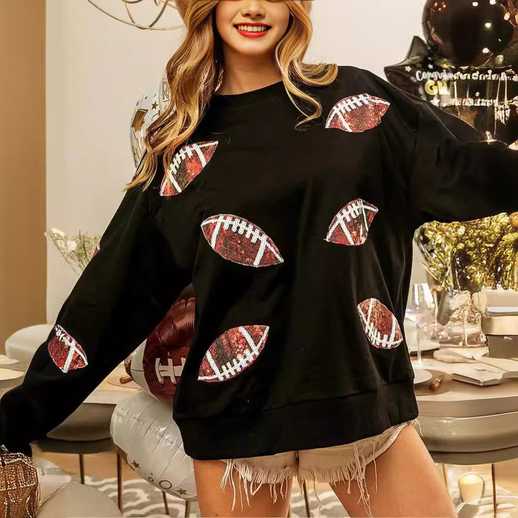Damer avslappnad sweatshirt med fotbollsmotiv Mirla-Eva Jonsson