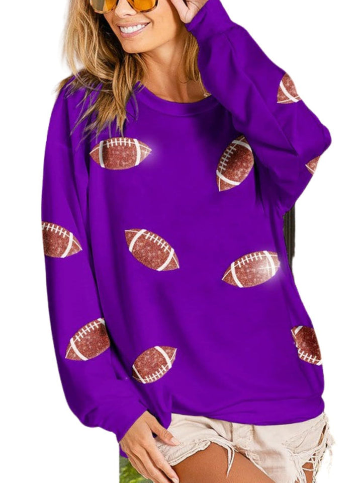 Damer avslappnad sweatshirt med fotbollsmotiv Mirla-Eva Jonsson