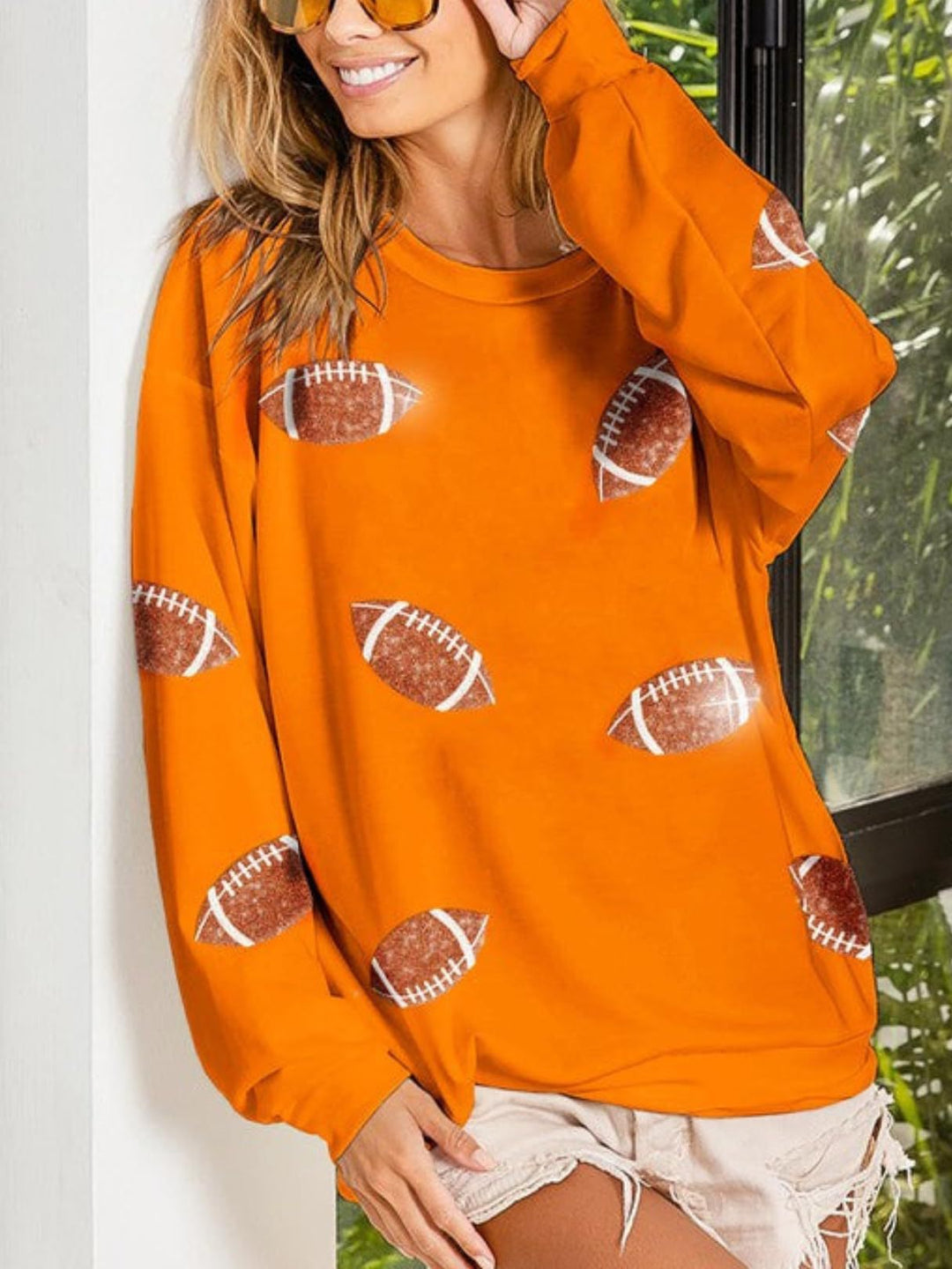 Damer avslappnad sweatshirt med fotbollsmotiv Mirla-Eva Jonsson