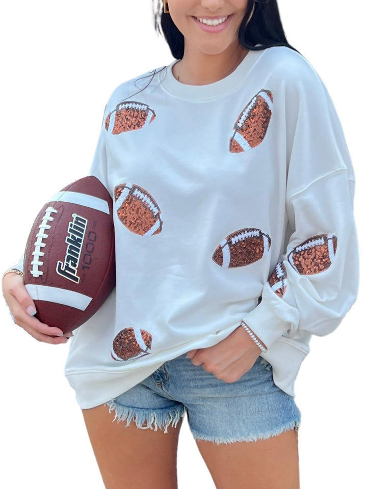 Damer avslappnad sweatshirt med fotbollsmotiv Mirla-Eva Jonsson