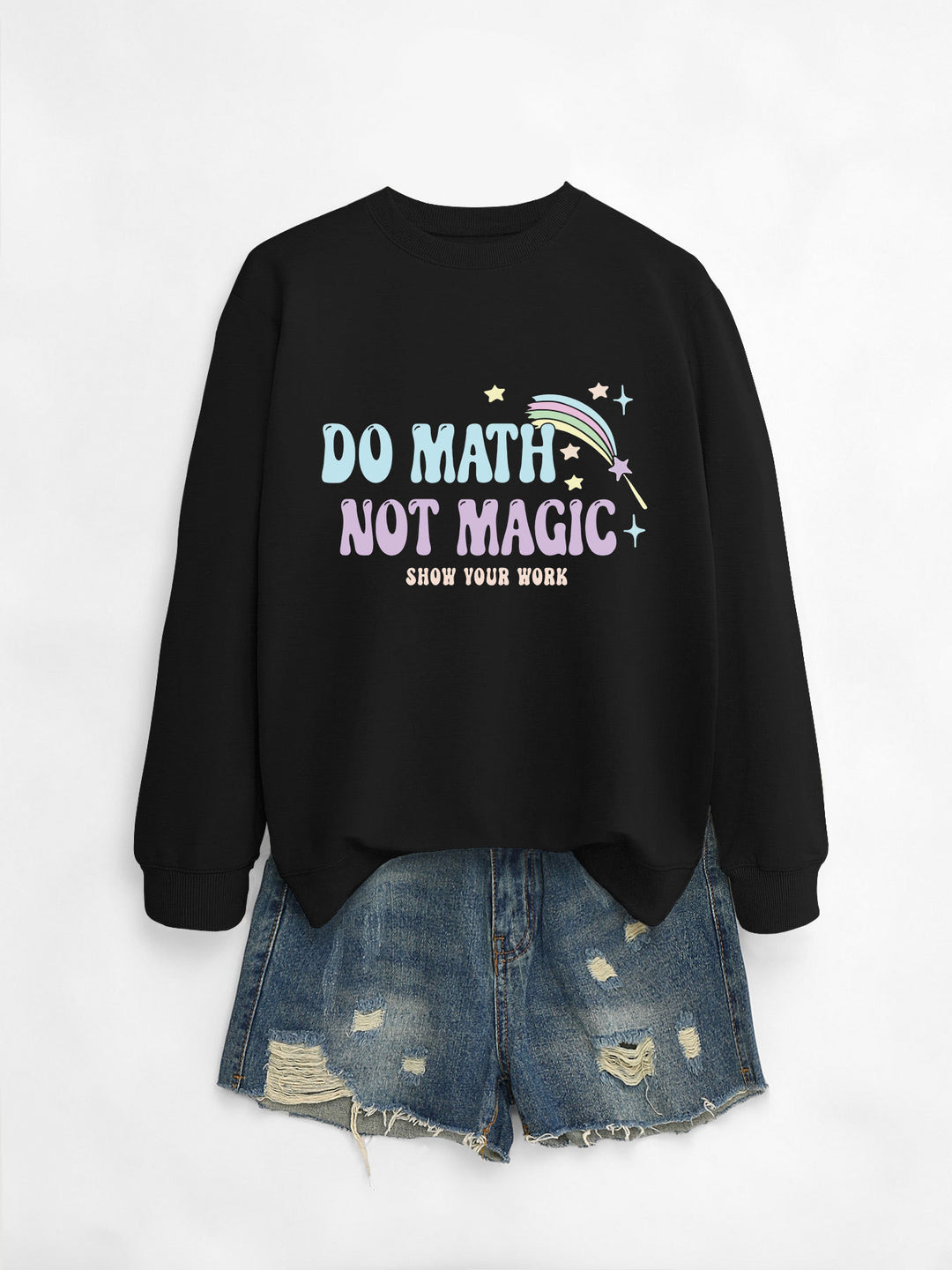 Damer avslappnad sweatshirt med inspirerande matematikmotiv Mirla-Eva Jonsson