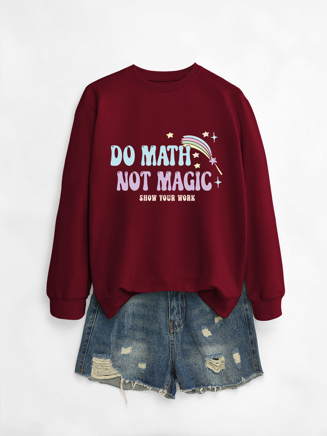 Damer avslappnad sweatshirt med inspirerande matematikmotiv Mirla-Eva Jonsson
