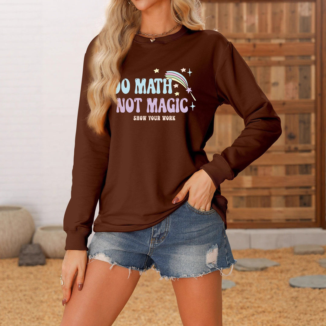 Damer avslappnad sweatshirt med inspirerande matematikmotiv Mirla-Eva Jonsson