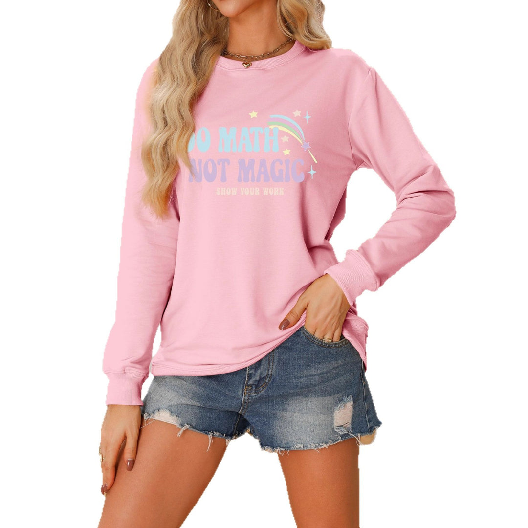 Damer avslappnad sweatshirt med inspirerande matematikmotiv Mirla-Eva Jonsson
