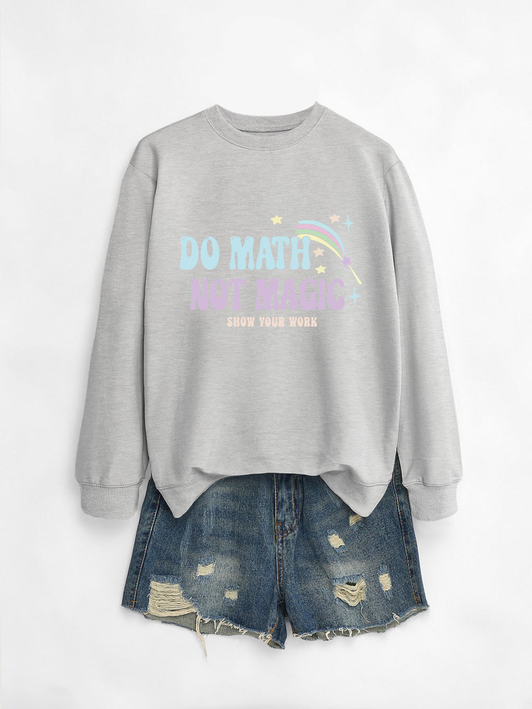 Damer avslappnad sweatshirt med inspirerande matematikmotiv Mirla-Eva Jonsson