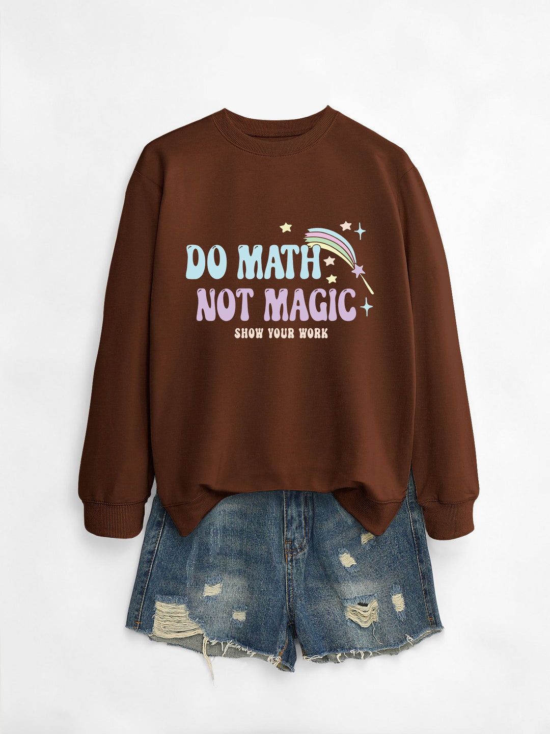 Damer avslappnad sweatshirt med inspirerande matematikmotiv Mirla-Eva Jonsson