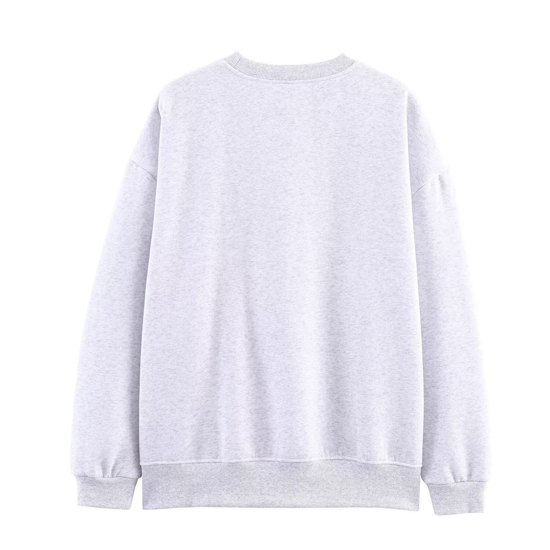 Damer avslappnad sweatshirt med kreativ tryck Mirla-Eva Jonsson