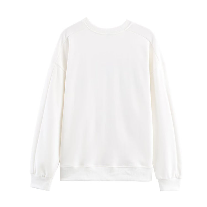 Damer avslappnad sweatshirt med kreativt tryck Mirla-Eva Jonsson
