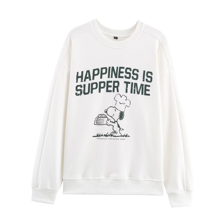 Damer avslappnad sweatshirt med kreativt tryck Mirla-Eva Jonsson