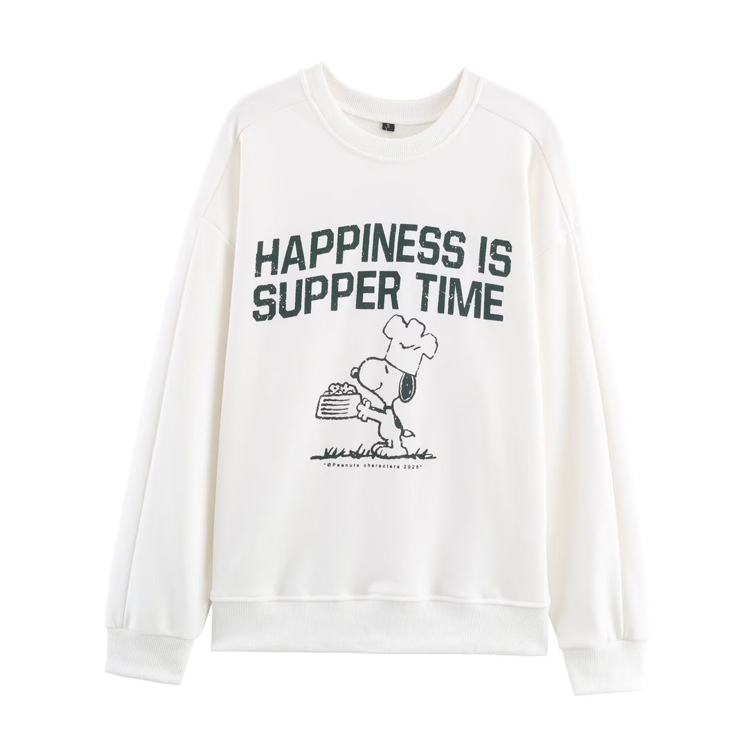 Damer avslappnad sweatshirt med kreativt tryck Mirla-Eva Jonsson