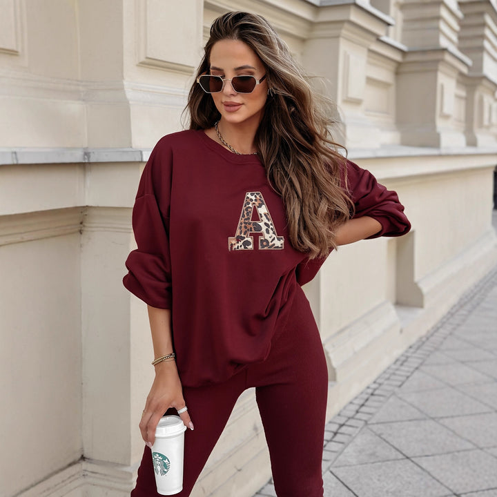Damer avslappnad sweatshirt med leopardmönster Strass Mirla-Eva Jonsson