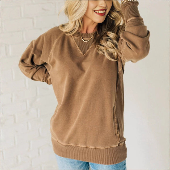 Damer avslappnad sweatshirt med lös passform och högkvalitativa material Mirla-Eva Jonsson