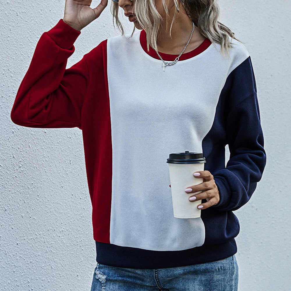 Damer avslappnad sweatshirt med modernt färgblockdesign Eva Jonsson-Eva Jonsson