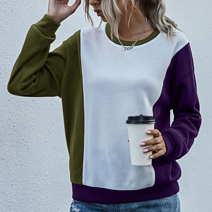 Damer avslappnad sweatshirt med modernt färgblockdesign Eva Jonsson-Eva Jonsson
