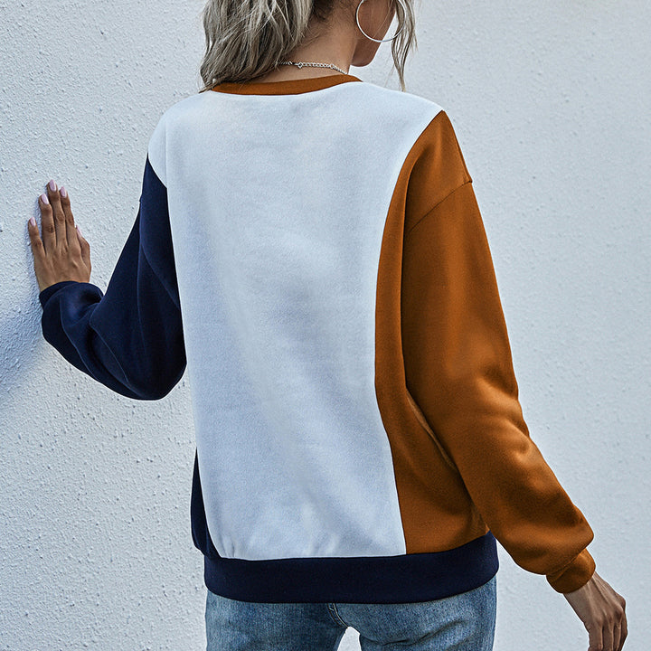 Damer avslappnad sweatshirt med modernt färgblockdesign Eva Jonsson-Eva Jonsson