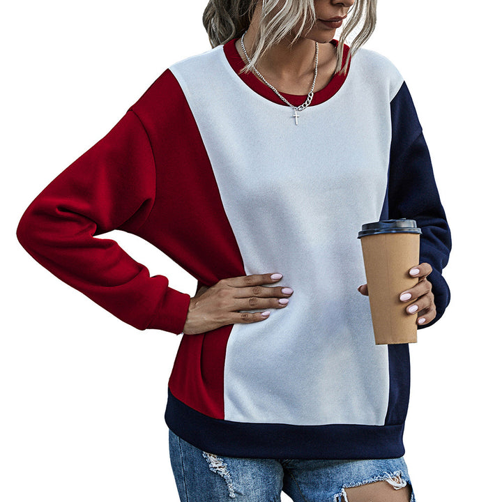 Damer avslappnad sweatshirt med modernt färgblockdesign Eva Jonsson-Eva Jonsson