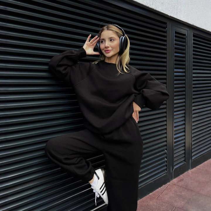 Damer avslappnad sweatshirt och vida byxor set Eva Jonsson-Eva Jonsson
