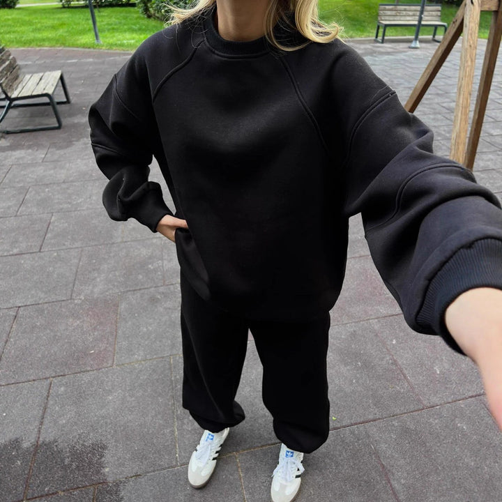 Damer avslappnad sweatshirt och vida byxor set Eva Jonsson-Eva Jonsson