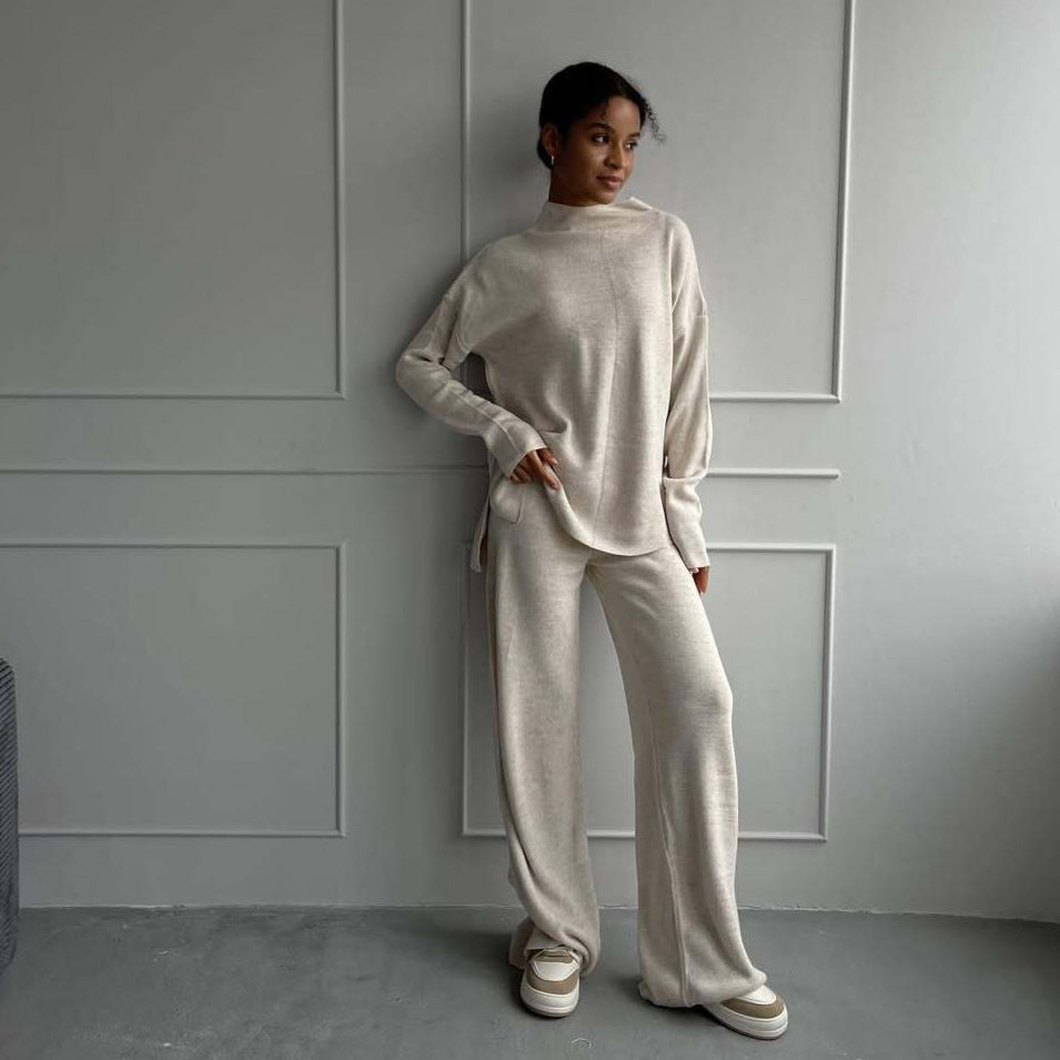 Damer avslappnad sweatshirt-set med hög krage och elegant snitt Mirla-Eva Jonsson