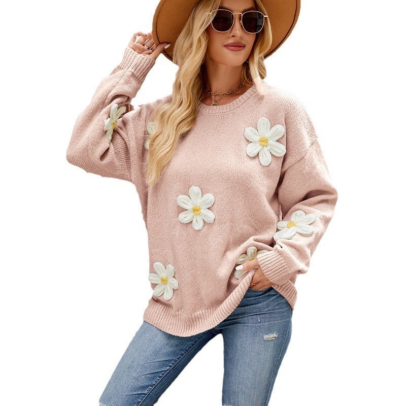Damer avslappnad tröja med blommig design Mirla-Eva Jonsson