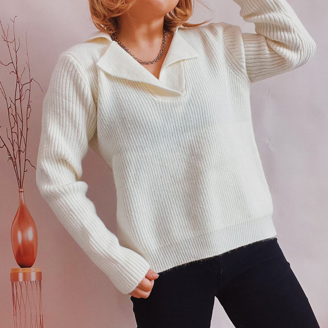 Damer avslappnad tröja med modern ribbdesign Mirla-Eva Jonsson