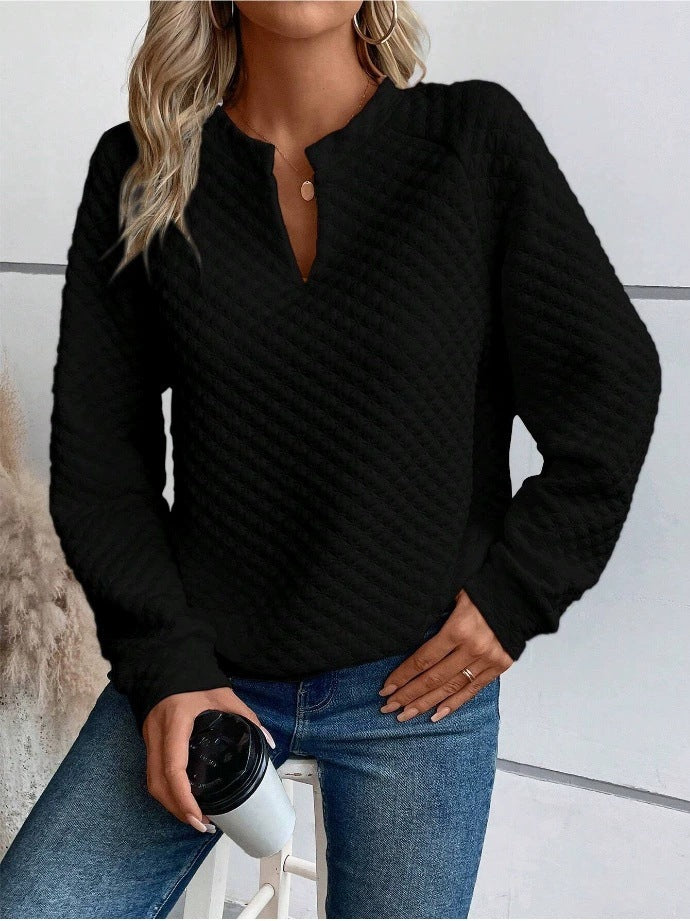 Damer avslappnad tröja med strukturerad design och hög krage Mirla-Eva Jonsson