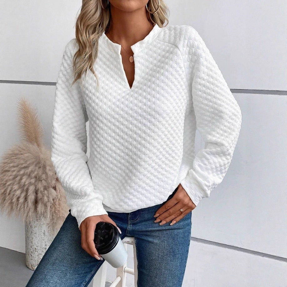 Damer avslappnad tröja med strukturerad design och hög krage Mirla-Eva Jonsson