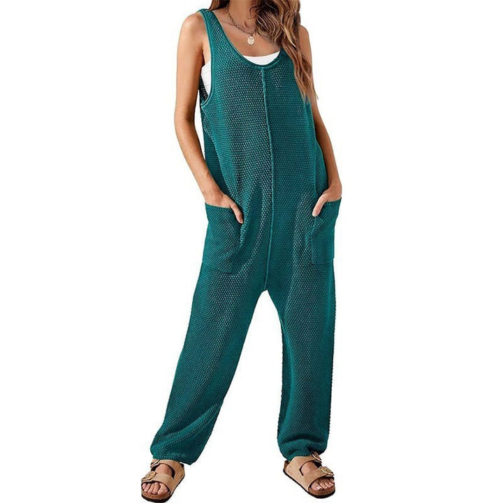 Damer avslappnad våffeltröja jumpsuit Mirla-Eva Jonsson