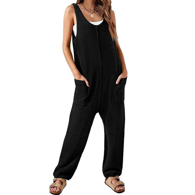 Damer avslappnad våffeltröja jumpsuit Mirla-Eva Jonsson