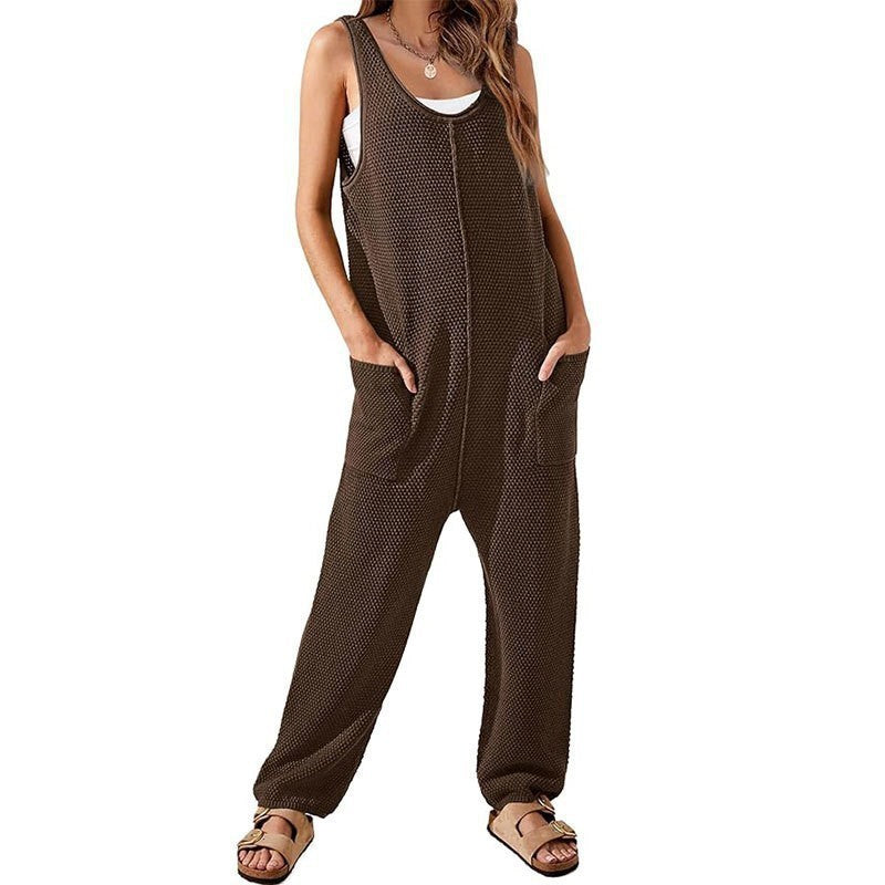 Damer avslappnad våffeltröja jumpsuit Mirla-Eva Jonsson