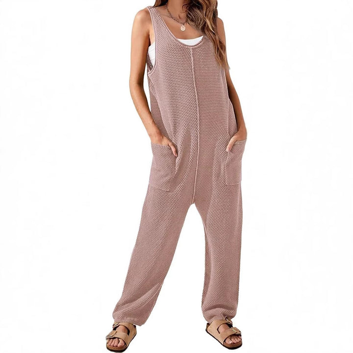 Damer avslappnad våffeltröja jumpsuit Mirla-Eva Jonsson