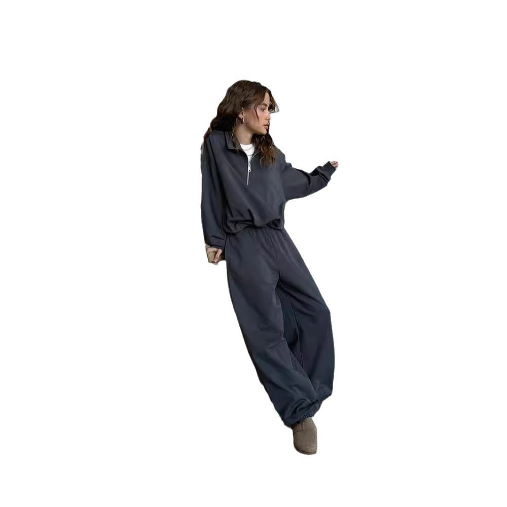 Damer avslappnad zip-hoodie med vida ärmar Mirla-Eva Jonsson
