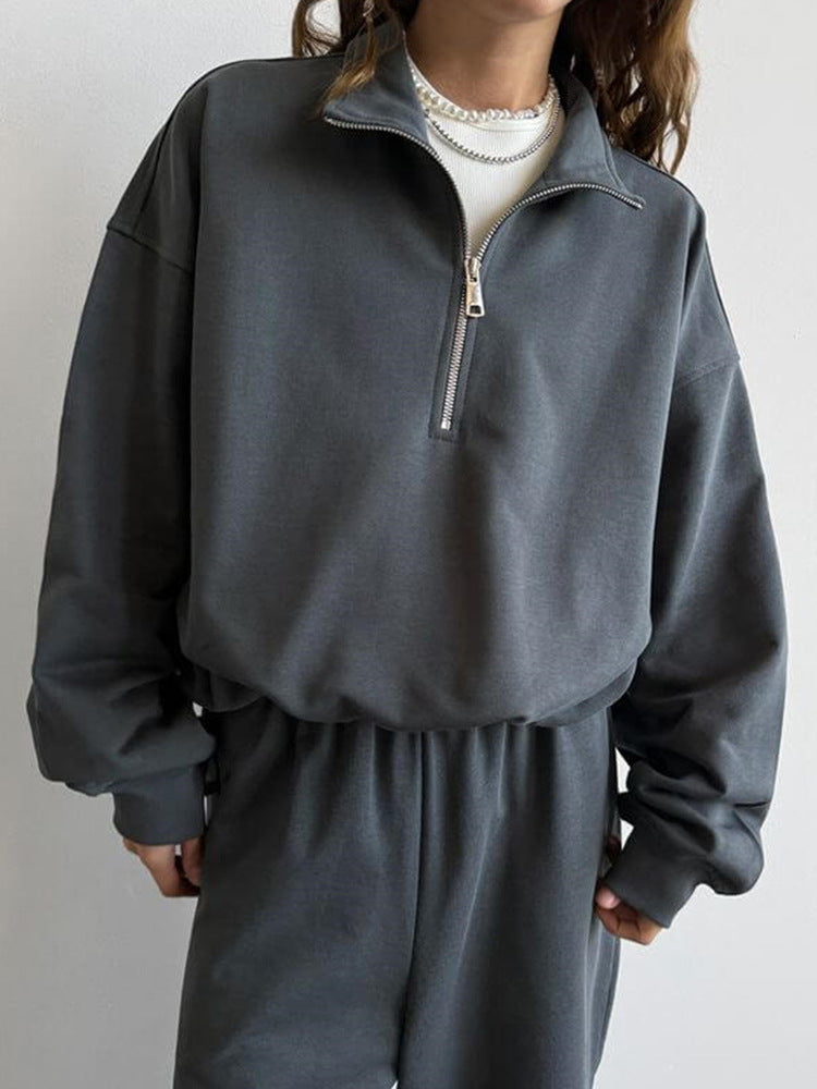 Damer avslappnad zip-hoodie med vida ärmar Mirla-Eva Jonsson