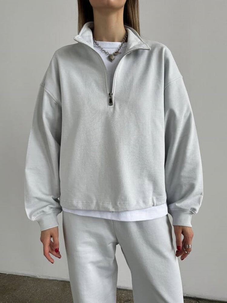 Damer avslappnad zip-hoodie med vida ärmar Mirla-Eva Jonsson