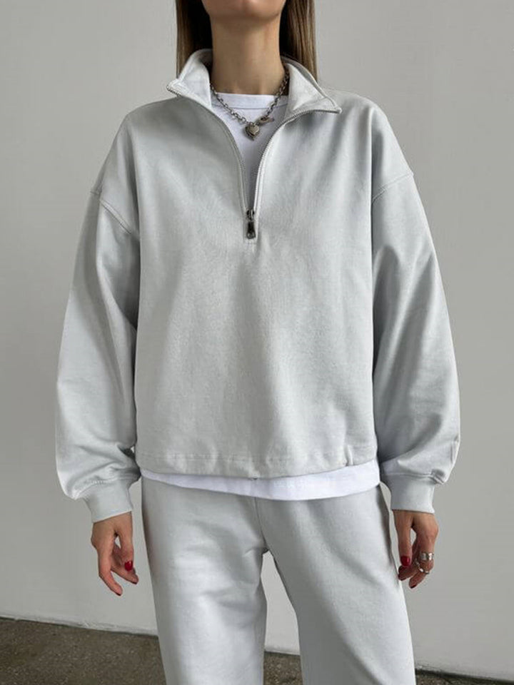 Damer avslappnad zip-hoodie med vida ärmar Mirla-Eva Jonsson