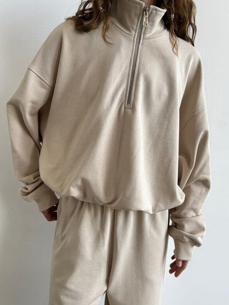 Damer avslappnad zip-hoodie med vida ärmar Mirla-Eva Jonsson