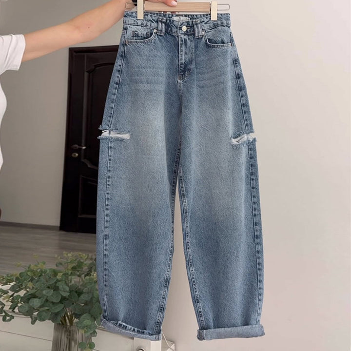 Damer avslappnade Baggy-jeans med distressed detaljer Mirla-Eva Jonsson
