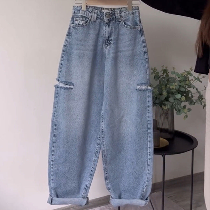 Damer avslappnade Baggy-jeans med distressed detaljer Mirla-Eva Jonsson