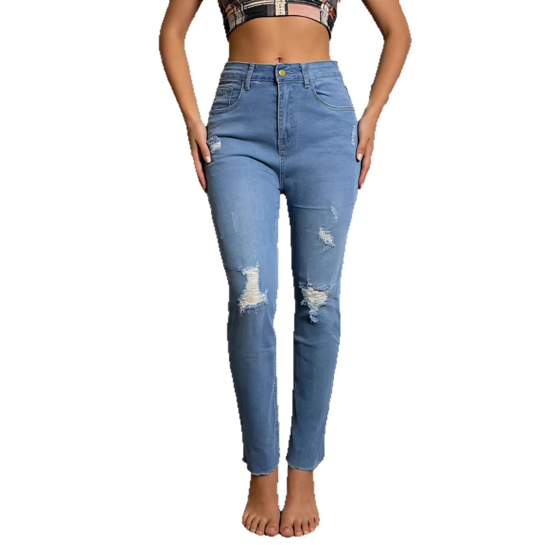Damer avslappnade Skinny-jeans i modern Destroyed-look Mirla-Eva Jonsson