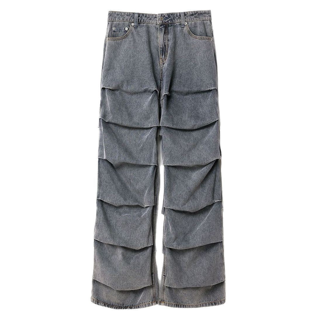 Damer avslappnade Wide-Leg Jeans med trendiga volangdetaljer Eva Jonsson-Eva Jonsson