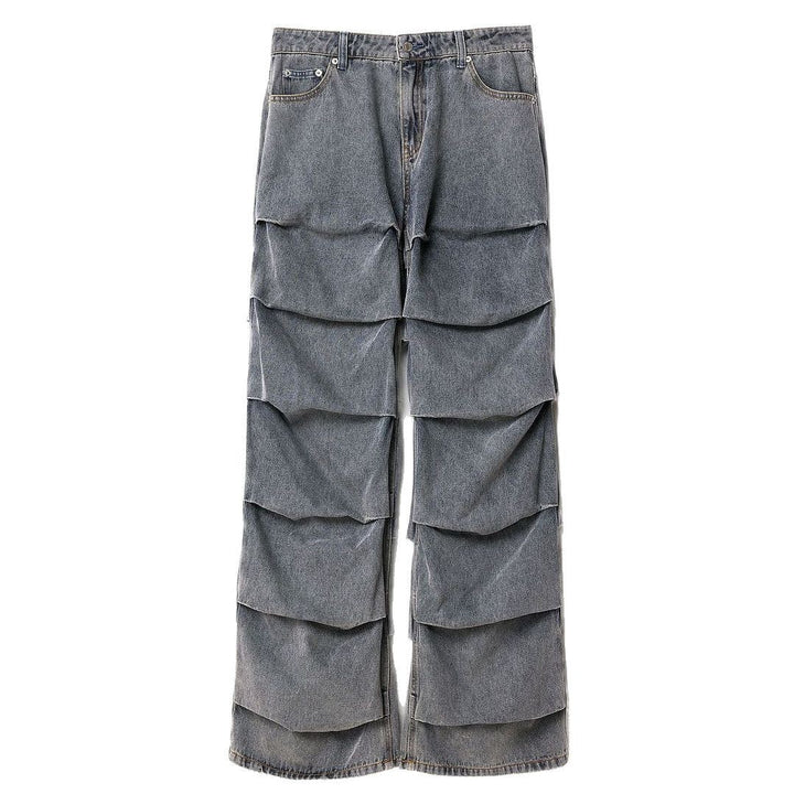 Damer avslappnade Wide-Leg Jeans med trendiga volangdetaljer Eva Jonsson-Eva Jonsson