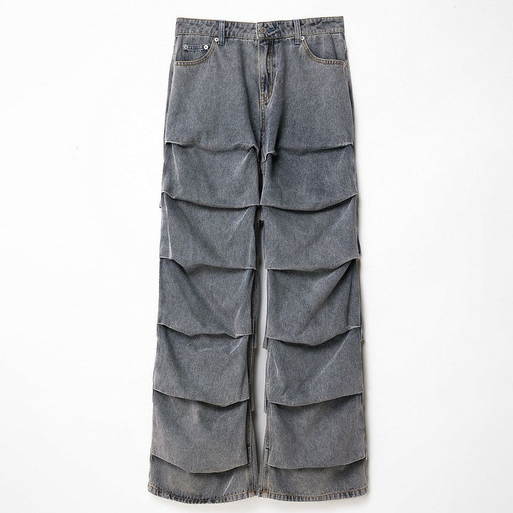 Damer avslappnade Wide-Leg Jeans med trendiga volangdetaljer Eva Jonsson-Eva Jonsson