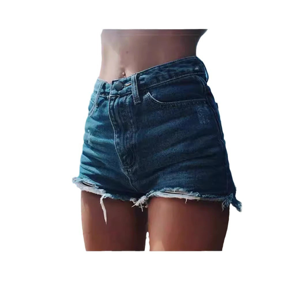 Damer avslappnade destroyed denimshorts med hög midja Mirla-Eva Jonsson