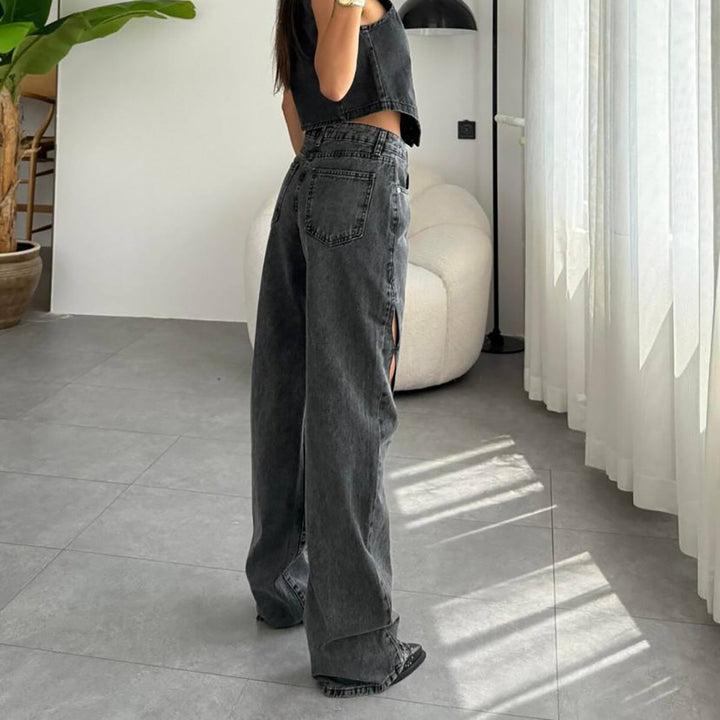 Damer avslappnade jeans med kreativa cut-out-detaljer Mirla-Eva Jonsson