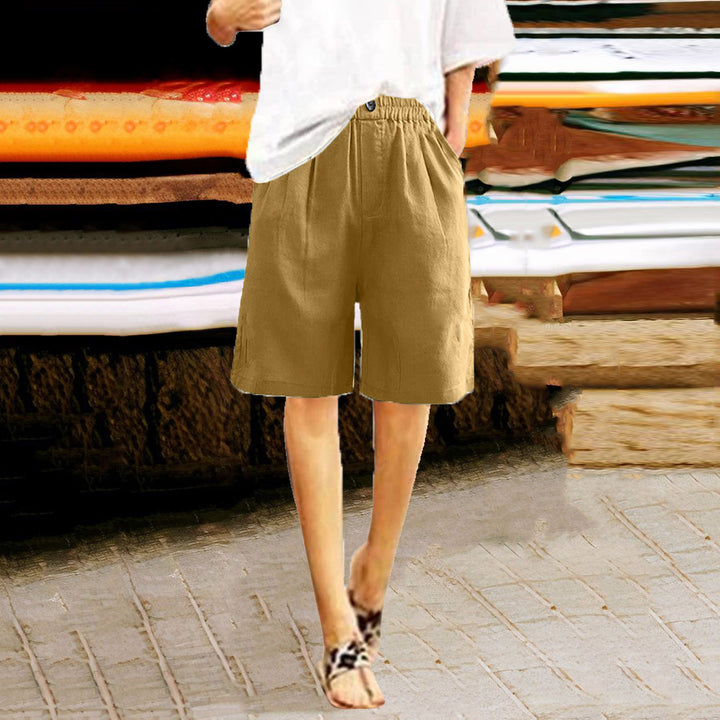 Damer avslappnade linne-shorts Eva Jonsson-Eva Jonsson