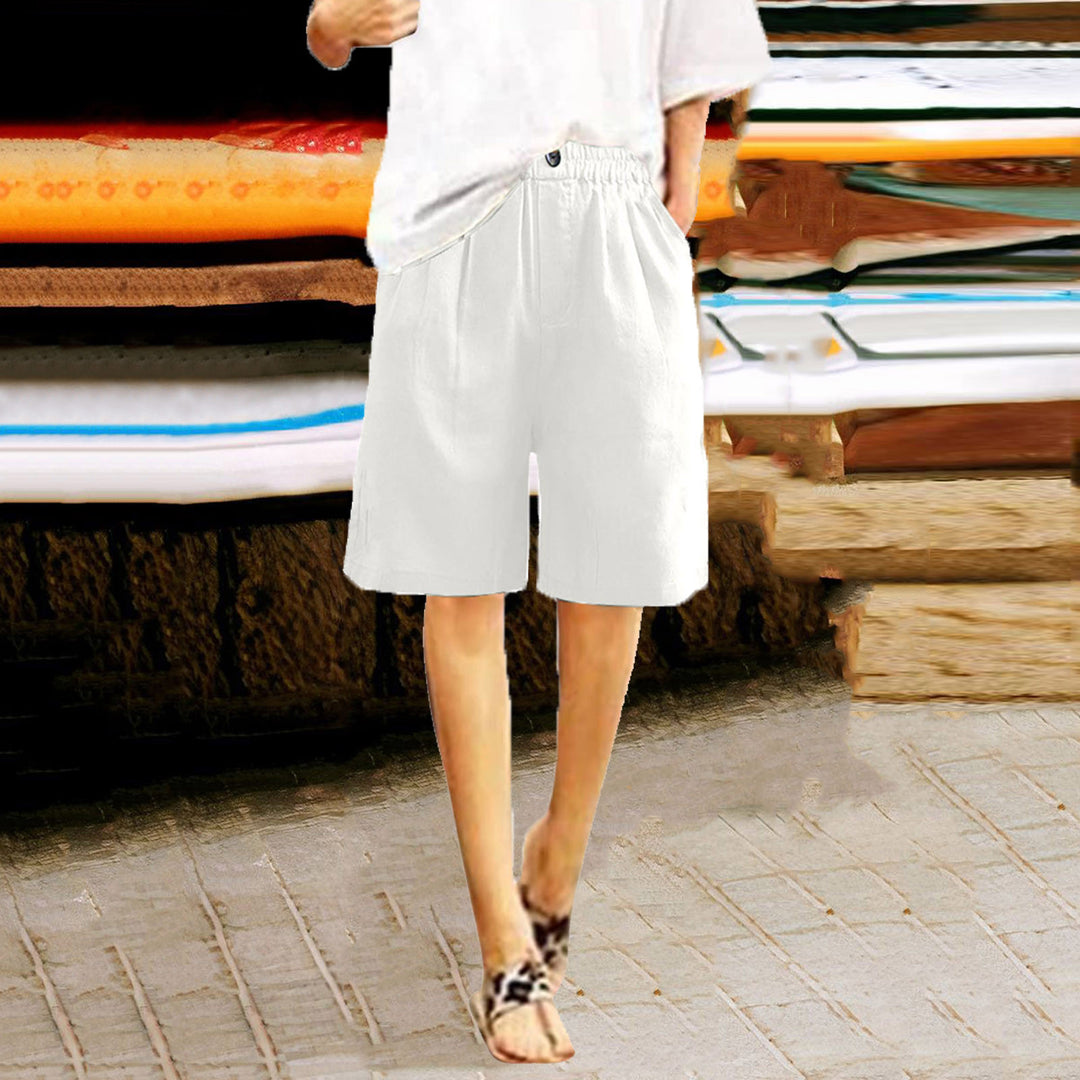 Damer avslappnade linne-shorts Eva Jonsson-Eva Jonsson