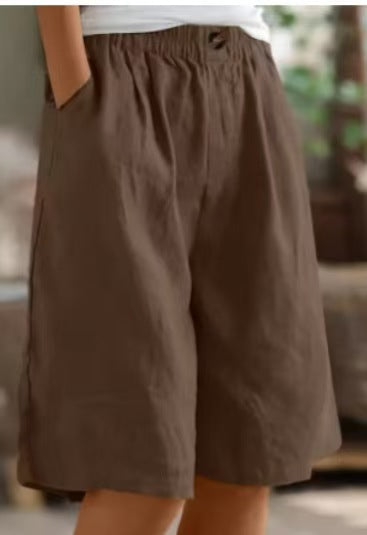 Damer avslappnade linne-shorts Eva Jonsson-Eva Jonsson